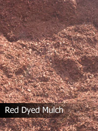 red dyed recycled mulch